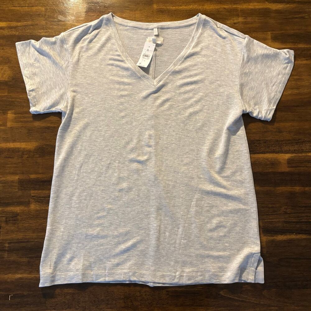 Lou & Grey Women's Medium Top T Shirt Pullover V Neck Short Sleeve Stretch